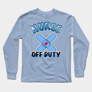 nurse off duty with blue bandages Long Sleeve T-Shirt